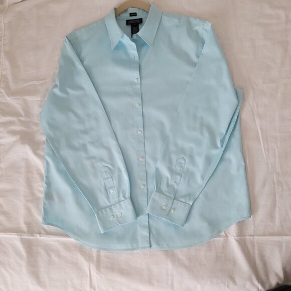 Blue Womens Button Blouse Long Sleeve No Iron Jones New York Size XL - Picture 6 of 15